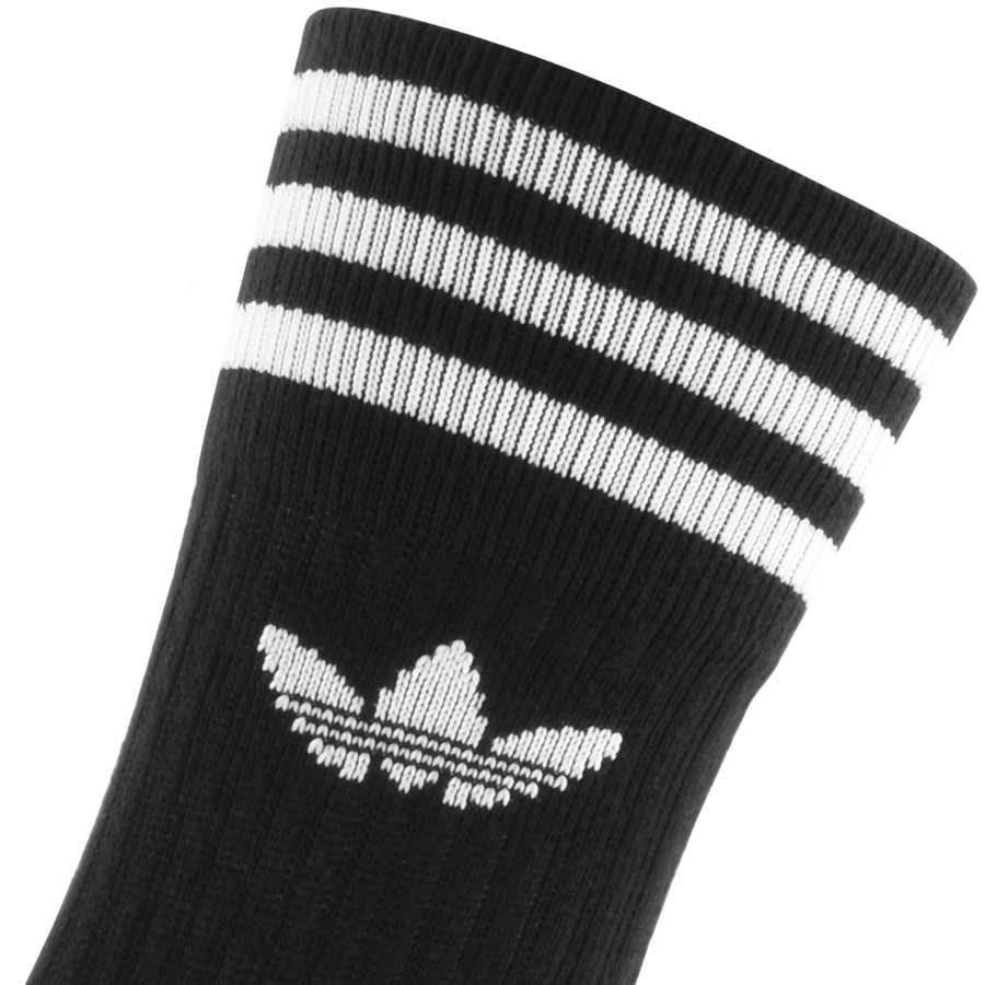Alternative Image for Productadidas Originals Three Pack Solid Crew Socks Black3